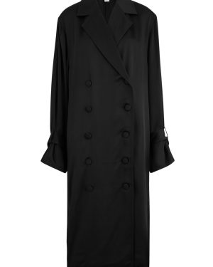 Toteme Double-breasted Satin Trench Coat - Black - 34 (UK6 /xs)