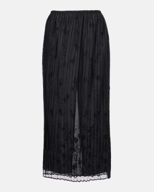 Toteme Embroidered plisse tulle midi skirt