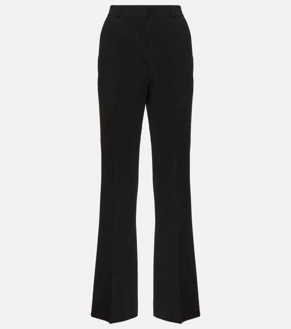 Toteme High-rise pleated crepe flared pants