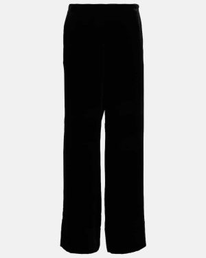 Toteme High-rise velvet wide-leg pants