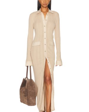 Toteme Knitted Shirt Dress in Peanut - Beige. Size M (also in XS).