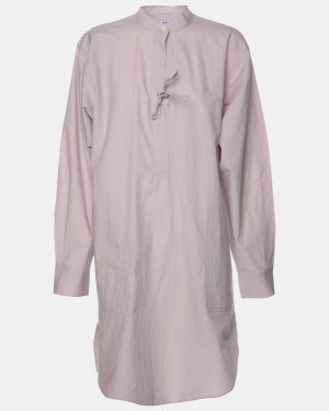 Toteme Purple Cotton High Neck Poplin Tunic Mini Dress XXS