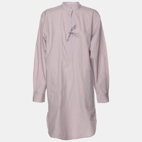 Toteme Purple Cotton High Neck Poplin Tunic Mini Dress XXS