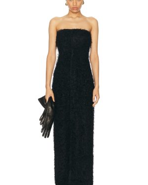 Toteme Strapless Fil Coupe Dress in Black - Black. Size 32 (also in 36).