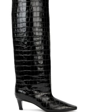Toteme The Wide Shaft Black Leather Knee-high Boots - 8