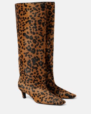 Toteme Wide Shaft calf hair knee-high boots