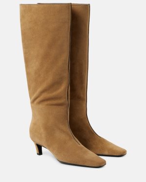 Toteme Wide Shaft suede knee-high boots