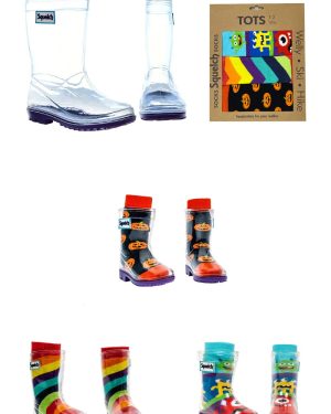 Tots Transparent Welly Boots and Sock Package -