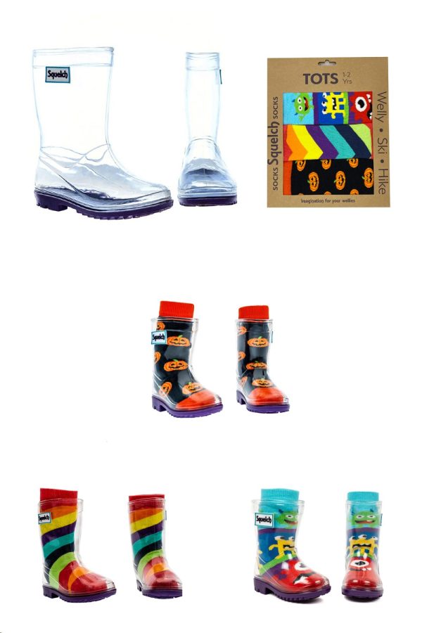 Tots Transparent Welly Boots and Sock Package -