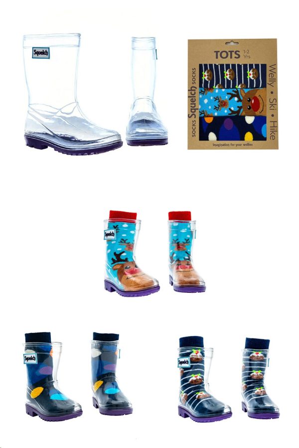 Tots Transparent Welly Boots and Sock Package -