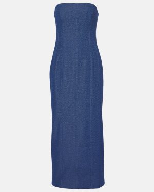Tove Alba strapless denim midi dress