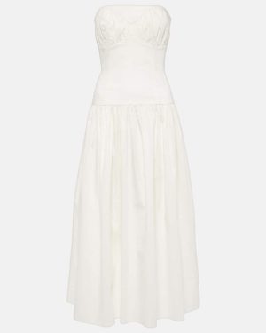Tove Lauryn strapless cotton-blend midi dress