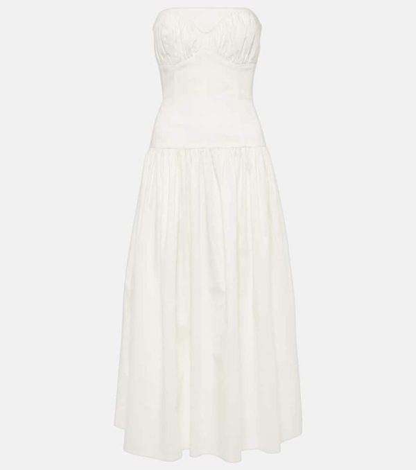 Tove Lauryn strapless cotton-blend midi dress