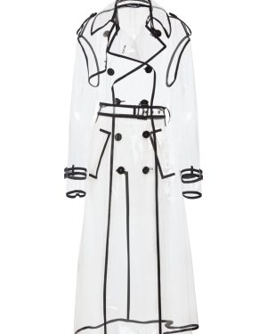 Transparent Double Breasted Trench Coat