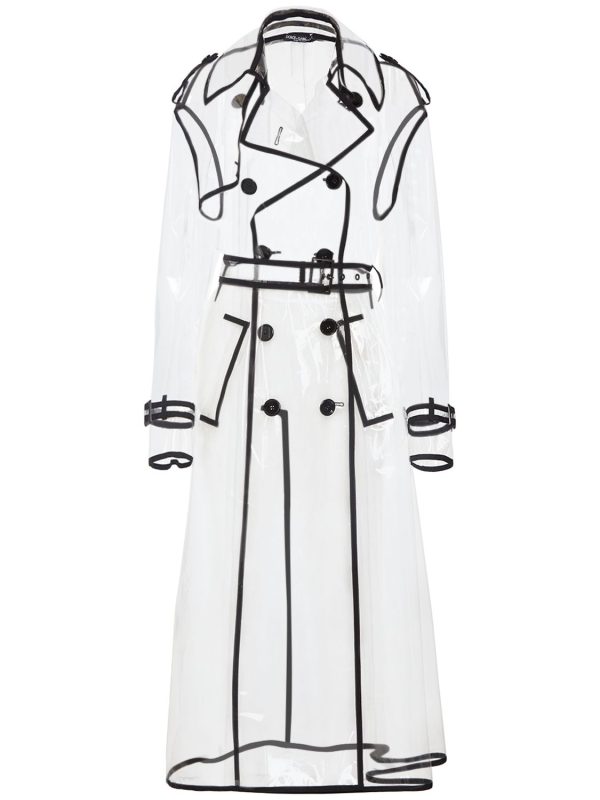 Transparent Double Breasted Trench Coat