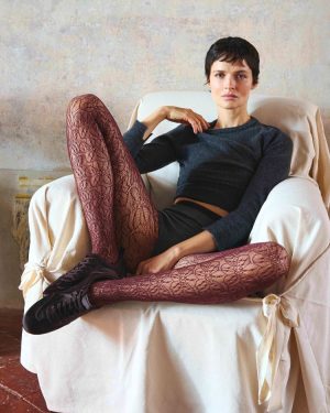 Trasparenze Compasse Rose Lace Tights