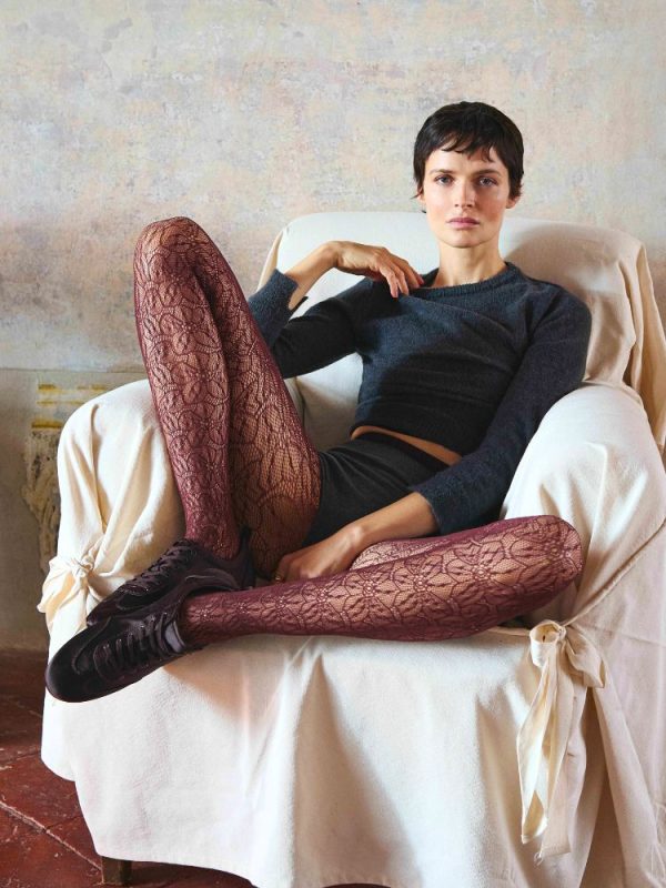 Trasparenze Compasse Rose Lace Tights