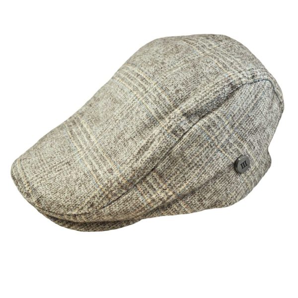 Tresanti Beige, Brown & Aqua Blue Checked Flat Cap - Size Large-Extra Large Size: Size: Large - X Large