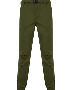Trousers Mauro Stretch Cotton Twill Cuffed Cargo Jogger Pants in Burnt Olive / S - Tokyo Laundry