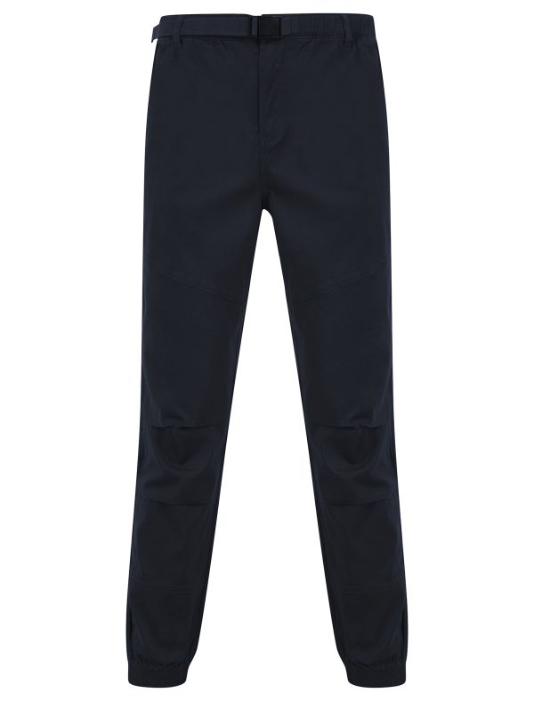 Trousers Mauro Stretch Cotton Twill Cuffed Cargo Jogger Pants in Sky Captain Navy / L - Tokyo Laundry