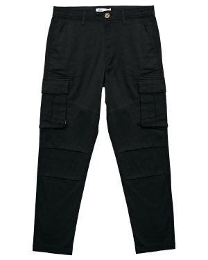 Trousers Ralston Stretch Cotton Twill Multi-Pocket Cargo Trousers In Anthracite Black / S - Tokyo Laundry