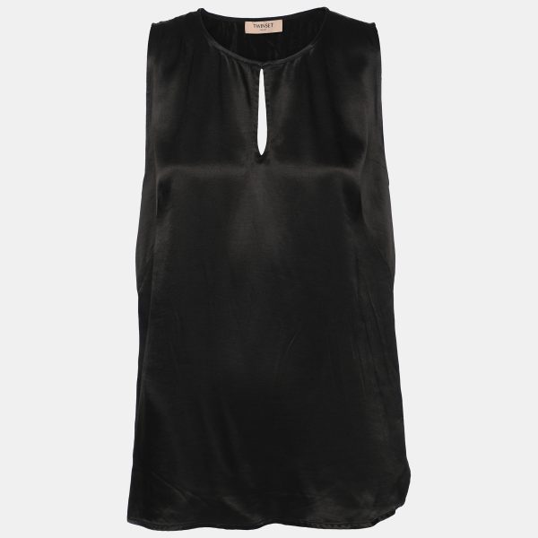 Twinset Black Satin Tank Top M