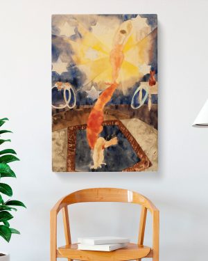 Two Acrobats in Red Tights by Charles Demuth - Wrapped Canvas Painting