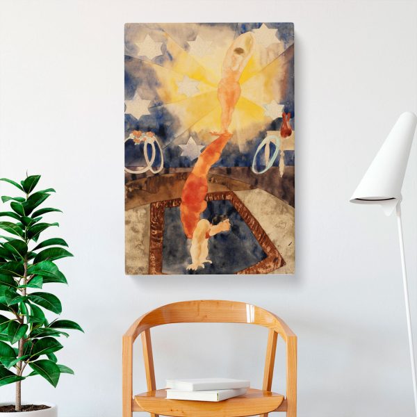 Two Acrobats in Red Tights by Charles Demuth - Wrapped Canvas Painting