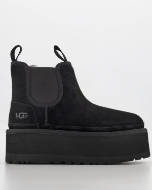 UGG Womens Neumel Platform Chelsea Boots Black, 6
