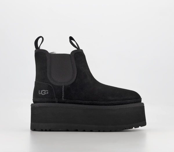 UGG Womens Neumel Platform Chelsea Boots Black, 6