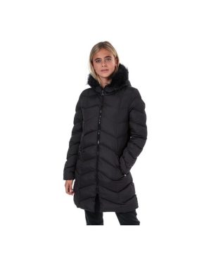 (UK 14) Women's Brave Soul Kylie Padded Parka Jacket in Black