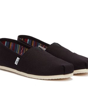 (UK 3) TOMS Womens Black Canvas Classic Espadrilles