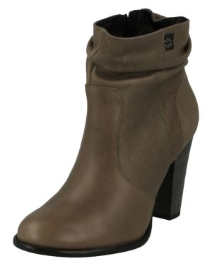 (UK 3.5, Grey) Ladies Harley Davidson Heeled Ankle Boots Stone Brook - W Fit