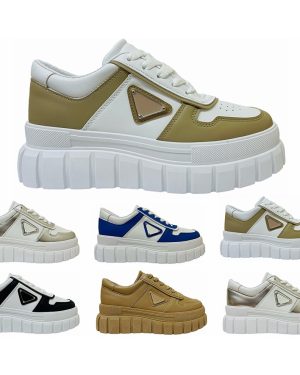 (UK 4 / EU 37 / US 6, Khaki) Women's Platform Chunky Sole Lace Up Trainers