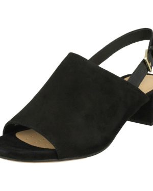 (UK 4.5, Black) Ladies Clarks Slingback Heeled Sandals Orabella Ivy - D Fit