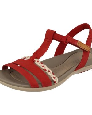 (UK 4.5, Red) Ladies Clarks Casual Sandals Tealite Grace - D Fit