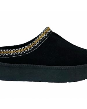 (UK 5 / EU 38 / US 7, Black) Women's Faux Suede Aztec Platform Shoes