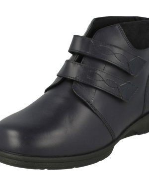 (UK 5, Navy Combi (Blue)) Ladies Padders Wide Fitting Ankle Boots Kathy - 4E/6E Fit