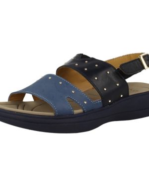 (UK 5, Navy) Ladies Padders Wide Fitting Sandals Cameo - EE Fit
