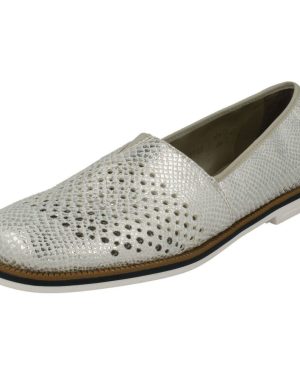(UK 6, White) Ladies Rieker Slip On Casual Loafers 45555