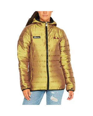 (UK10/US6/EU38) ELLESSE LEXUS SGY05671 Womens Puffer Jacket Quilted Hooded Padded Coat Gold