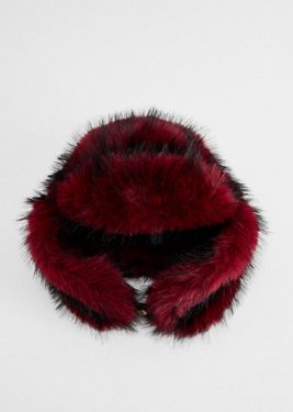 UO Red Faux Fur Trapper Hat - Red at Urban Outfitters