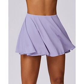 US Open Women's Tennis Skirts Tennis Skirts with Shorts Pleated UPF50 Quick Dry Tennis Golf Pickleball Solid Colored Bottoms Black Pink Blue Tennis Clothing