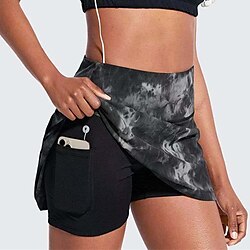 US Open Women's Tennis Skirts with Shorts Pleated Quick Dry Tennis Golf Badminton Tie Dye Skort Black Pink Blue Tennis Clothing