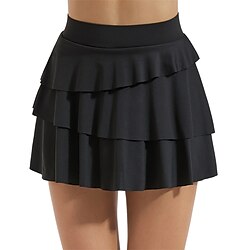 US Open Women's Tennis Skirts with Shorts Pleated Ruffle Side Pockets Quick Dry Tennis Golf Pickleball Solid Colored Skort Black Blue Green Tennis Clothing