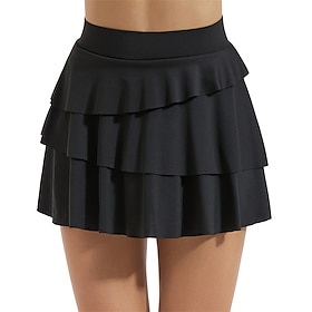 US Open Women's Tennis Skirts with Shorts Pleated Ruffle Side Pockets Quick Dry Tennis Golf Pickleball Solid Colored Skort Black Blue Green Tennis Clothing