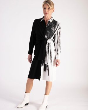 Uchuu Classic Black and White Shirt Dress