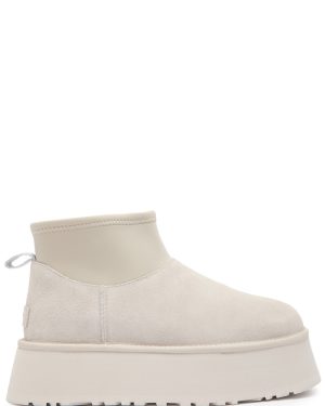 Ugg Classic Mini Dipper Puffer Suede Ankle Boots - White - 9 (IT40/ UK7)