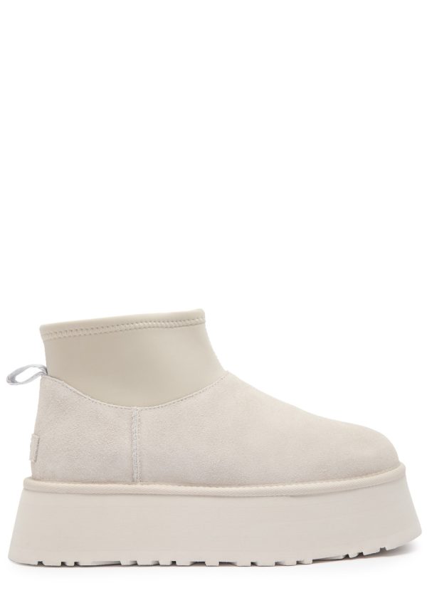 Ugg Classic Mini Dipper Puffer Suede Ankle Boots - White - 9 (IT40/ UK7)