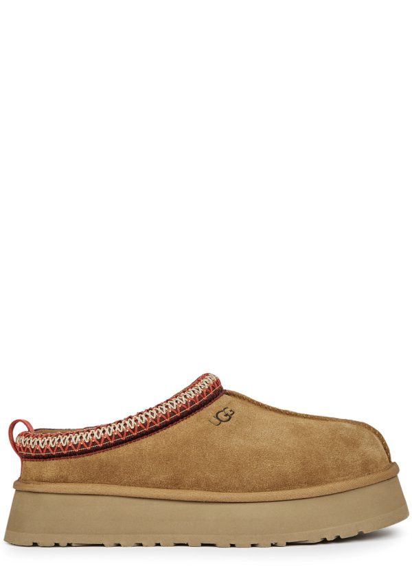Ugg Tazz Suede Platform Mules - Tan - 8